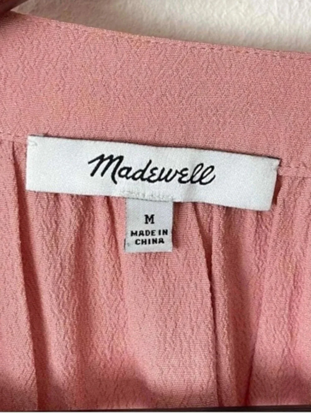 🩵 Madewell Lace-Up V-Neck Blouse - Coral - Picture 5 of 5